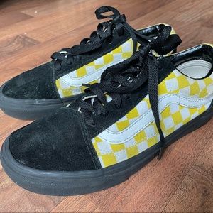 Youth Boys Girls Kids 5.5 Yellow White‎ Checkered Check VANS Sneakers Shoes